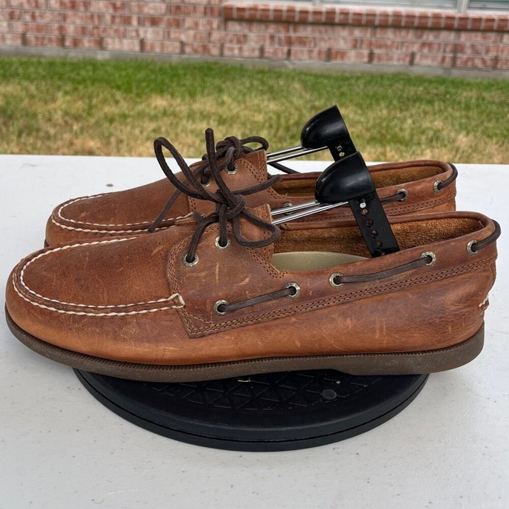 Men's G.H. Bass Hampton Core 2 2326-226 Leather Casual Boat Shoes Brown SZ 11M